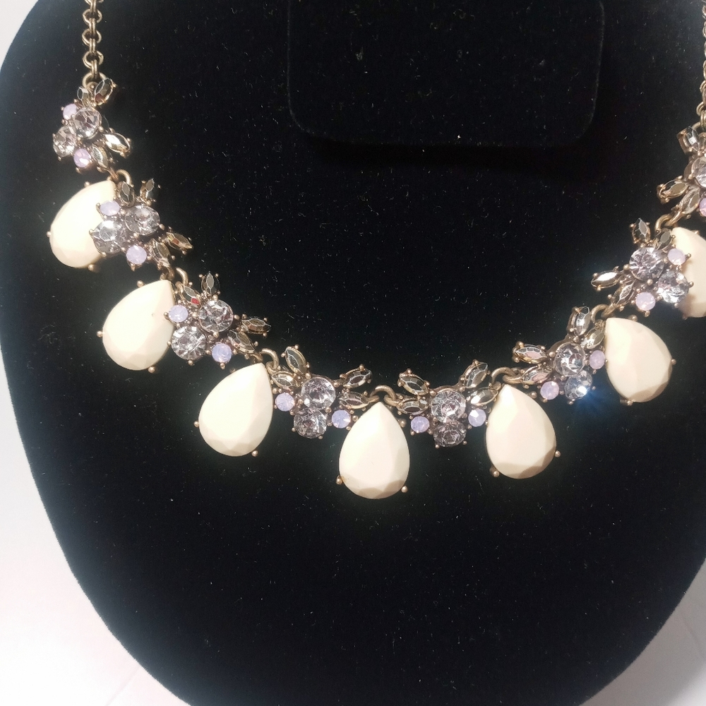 Cluster Cubic Tear Drop Statement Necklace - image 2